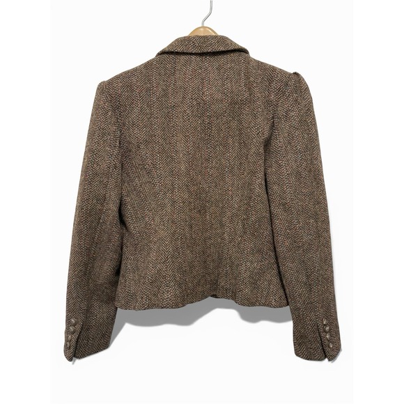 Vintage 90s Ralph Lauren Tweed Blazer Made in USA Size 10 Herringbone Wool - Picture 7 of 8